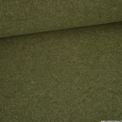 Tissu Laine bouillie 100% laine - coloris Vert kaki