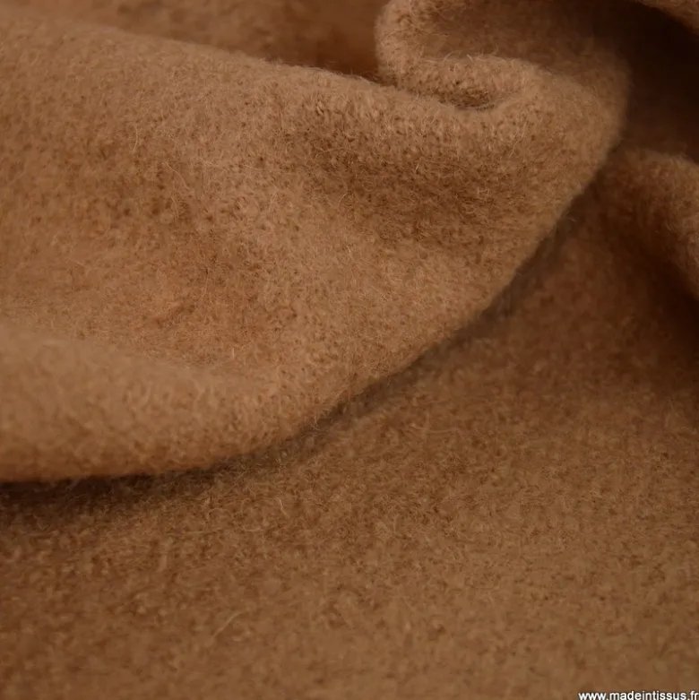 Tissu Laine bouillie 100% laine - coloris Camel