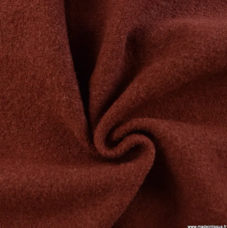 Tissu Laine bouillie 100% laine - coloris Terracotta