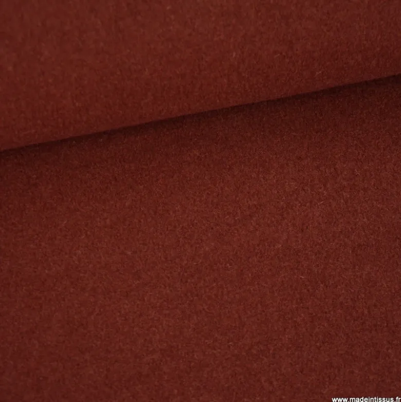Tissu Laine bouillie 100% laine - coloris Terracotta