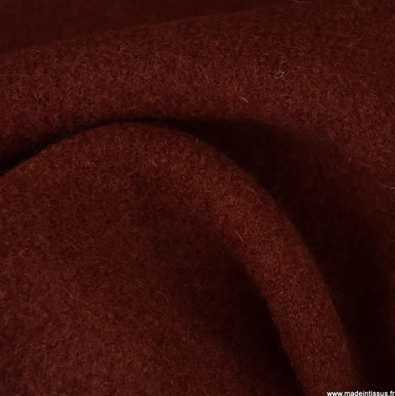 Tissu Laine bouillie 100% laine - coloris Terracotta