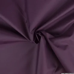 Tissu leger imperméable étanche polyester enduit acrylique prune.