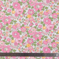 Tissu Liberty Betsy rose et orange fluo - OEKO TEX