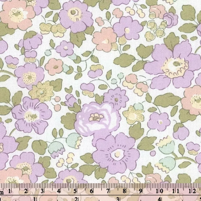 Tissu Liberty collection Betsy Lilas Or clair Irisé - OEKO TEX