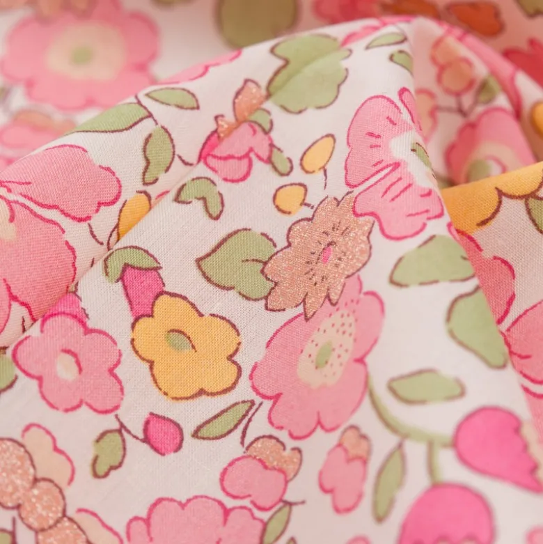 Tissu Liberty collection Betsy Métallic Rose - OEKO TEX