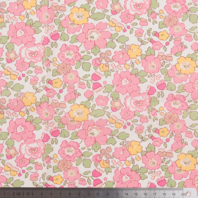 Tissu Liberty collection Betsy Métallic Rose - OEKO TEX