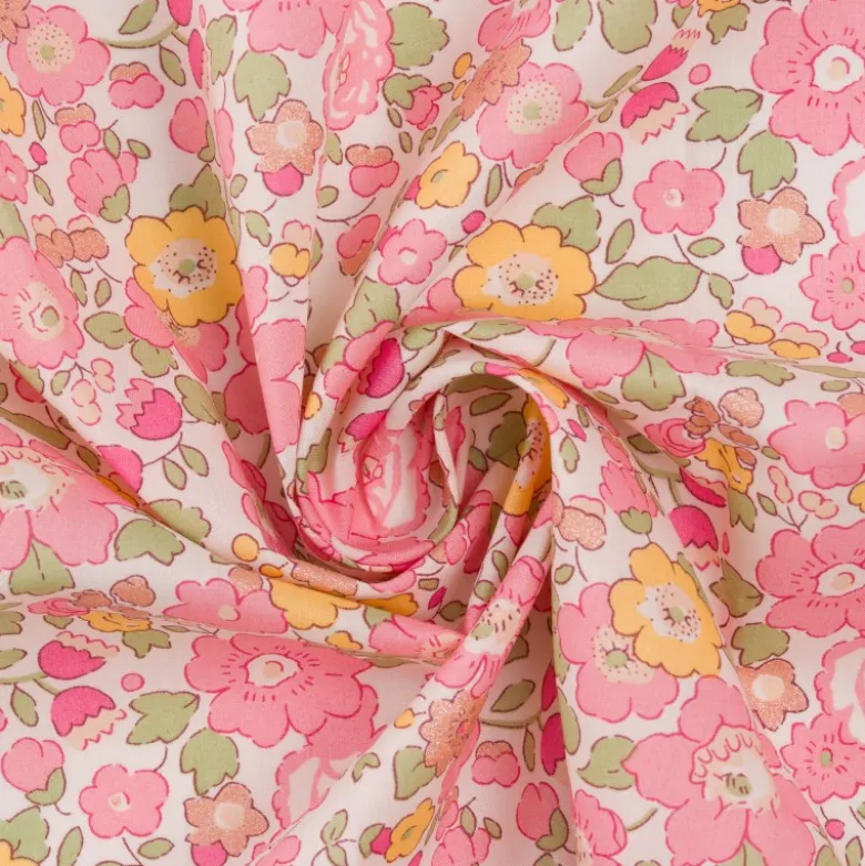 Tissu Liberty collection Betsy Métallic Rose - OEKO TEX