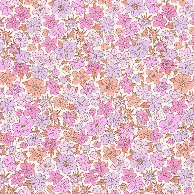 Tissu Liberty Organic Betty Bea fleurs Lilas - OEKO TEX