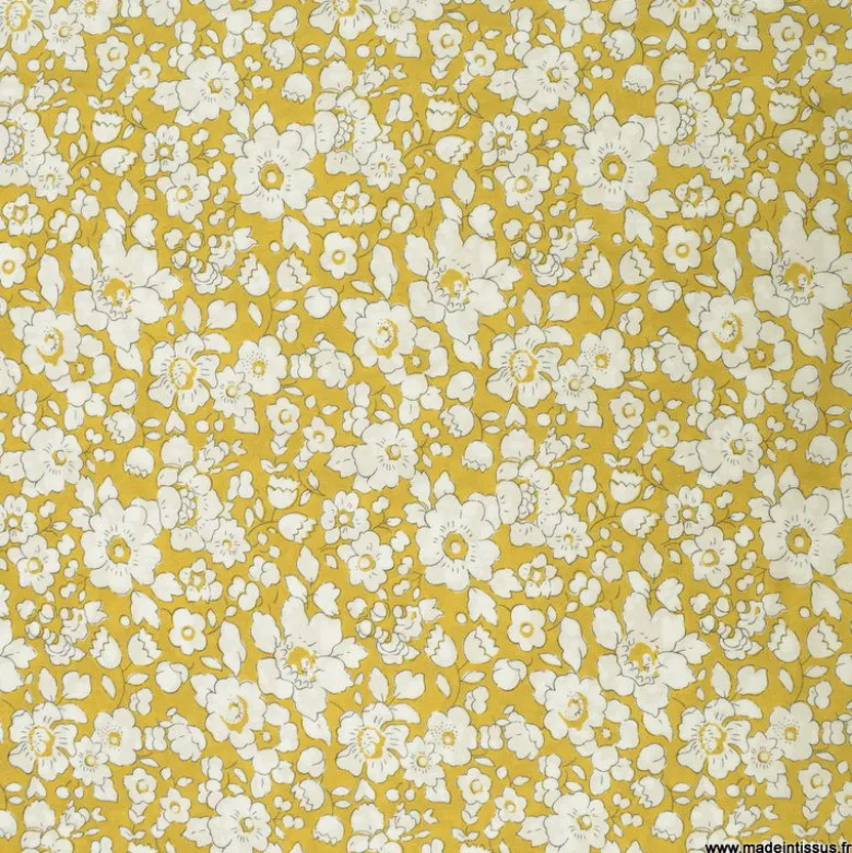 Tissu Liberty Tana Lawn - Betsy boo moutarde - OEKO TEX