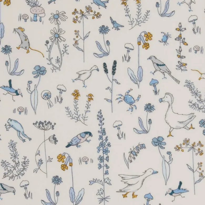 Tissu Liberty Theo bleu Tana Lawn - OEKO TEX