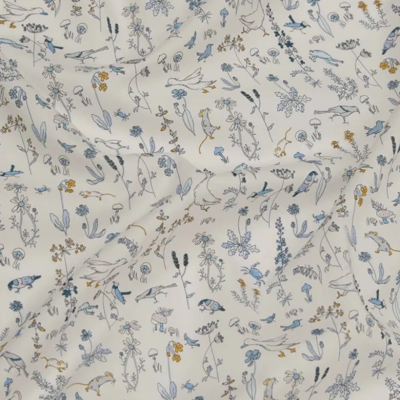 Tissu Liberty Theo bleu Tana Lawn - OEKO TEX
