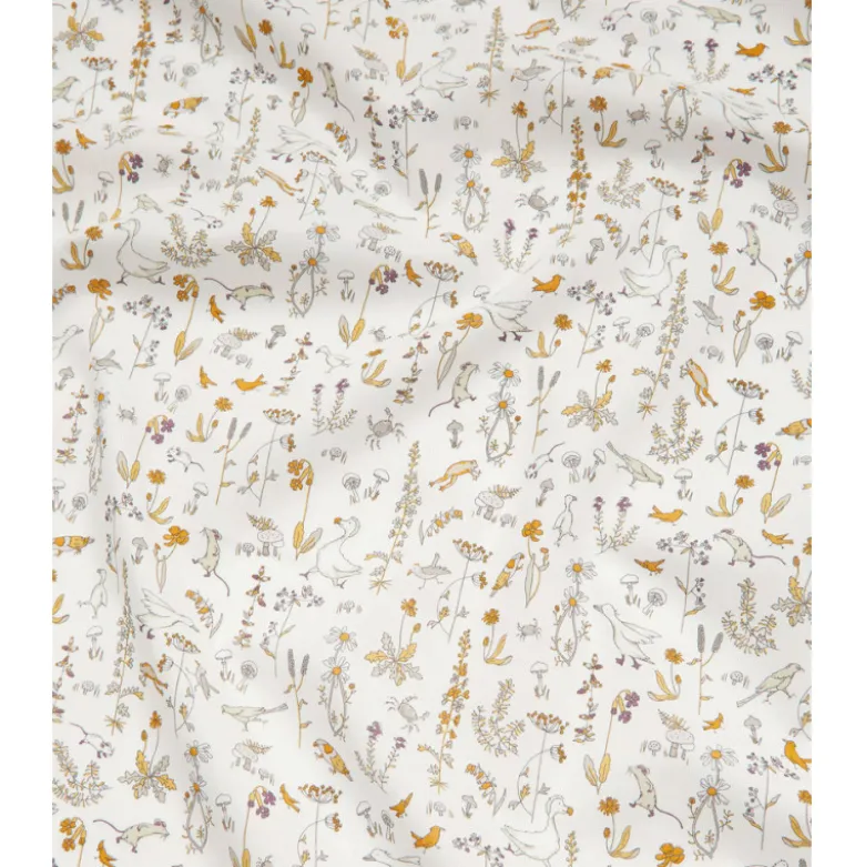 Tissu Liberty Theo Ocre Tana Lawn - OEKO TEX