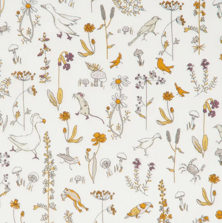 Tissu Liberty Theo Ocre Tana Lawn - OEKO TEX