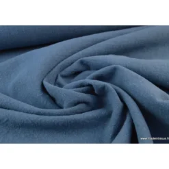 Tissu lin lavé bleu jean
