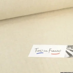 Tissu lin lavé Made in france en grande largeur coloris écru chiné.