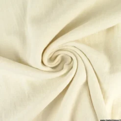 Tissu lin lavé made in france, grande laize ivoire.