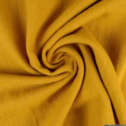 Tissu lin lavé made in france, grande laize Moutarde.