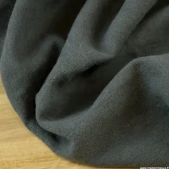 Tissu lin lavé made in france, grande laize anthracite.