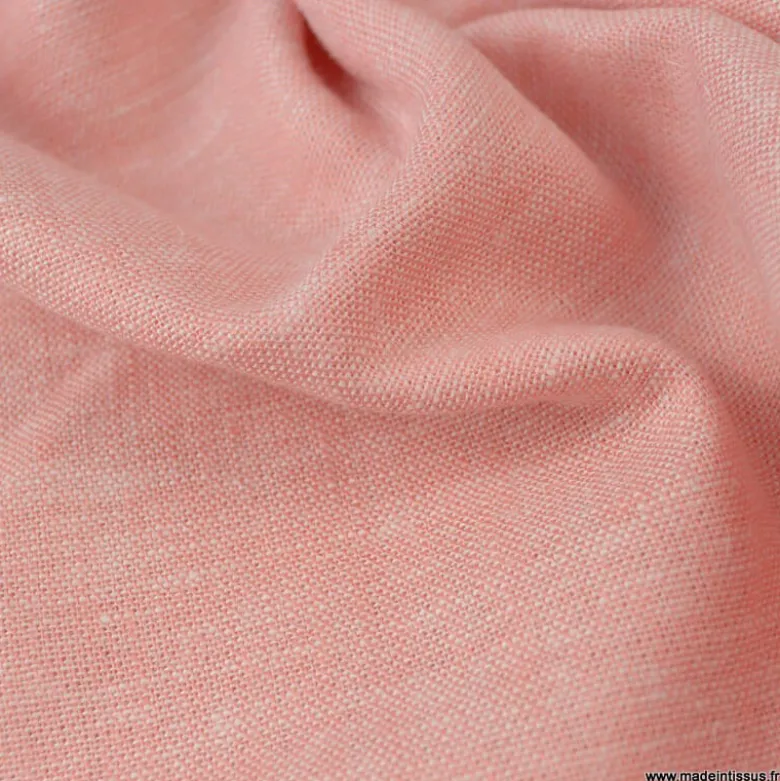 Tissu Lin Lavé Rose