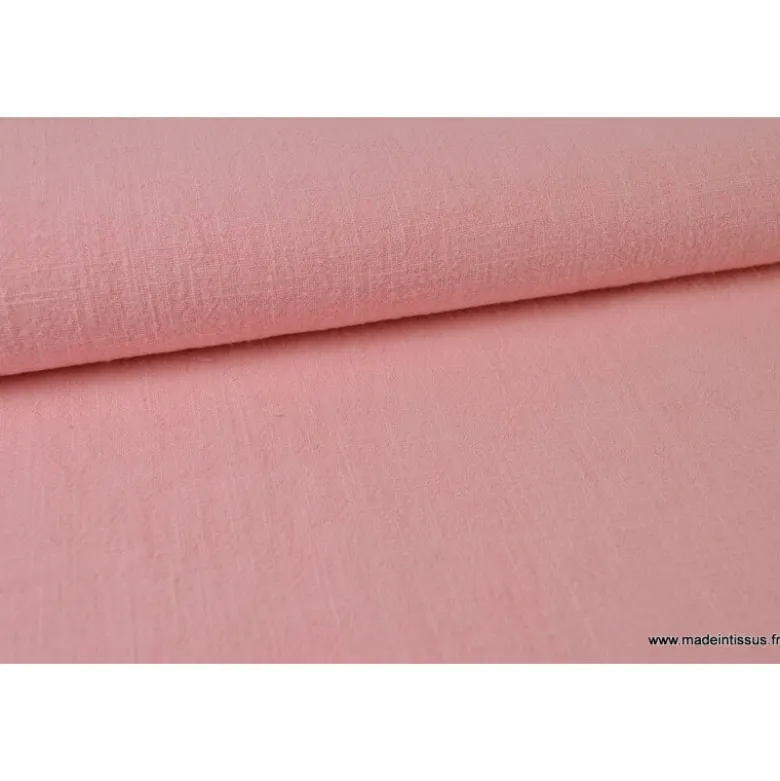 Tissu Lin Lavé Rose