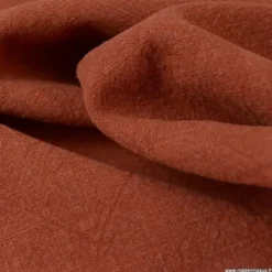 Tissu Lin Lavé Terracotta