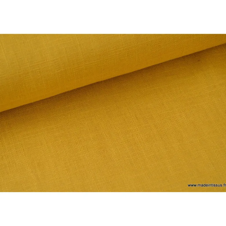 Tissu Linmoutarde