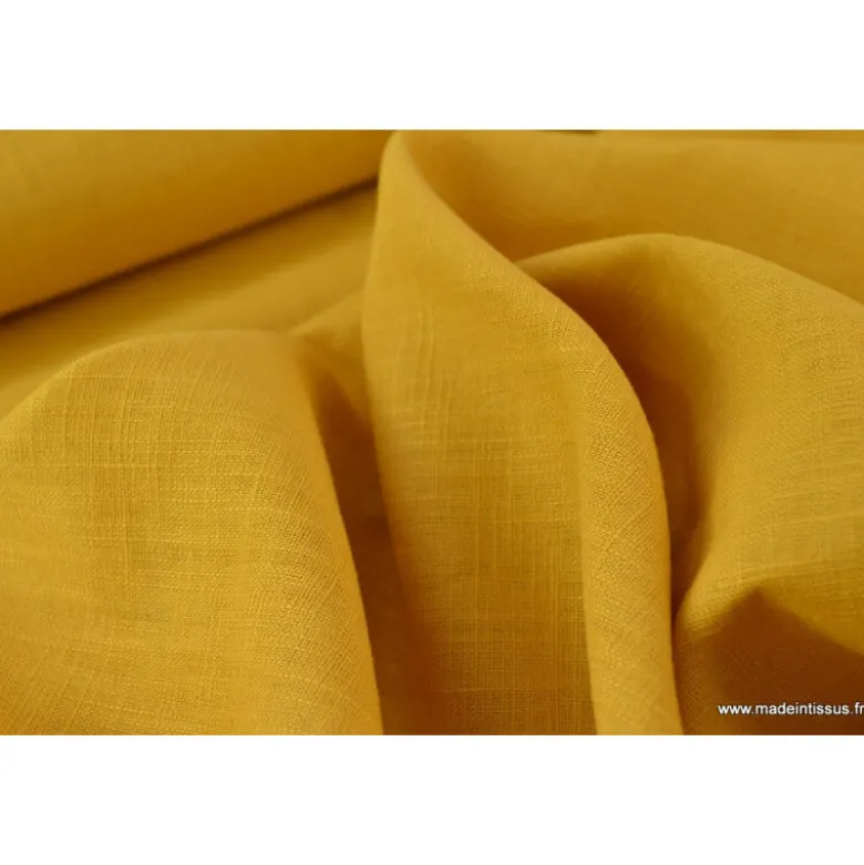 Tissu Linmoutarde