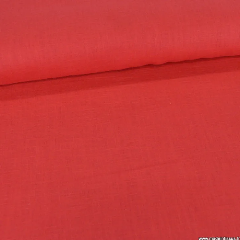 Tissu Lin rouge hermès