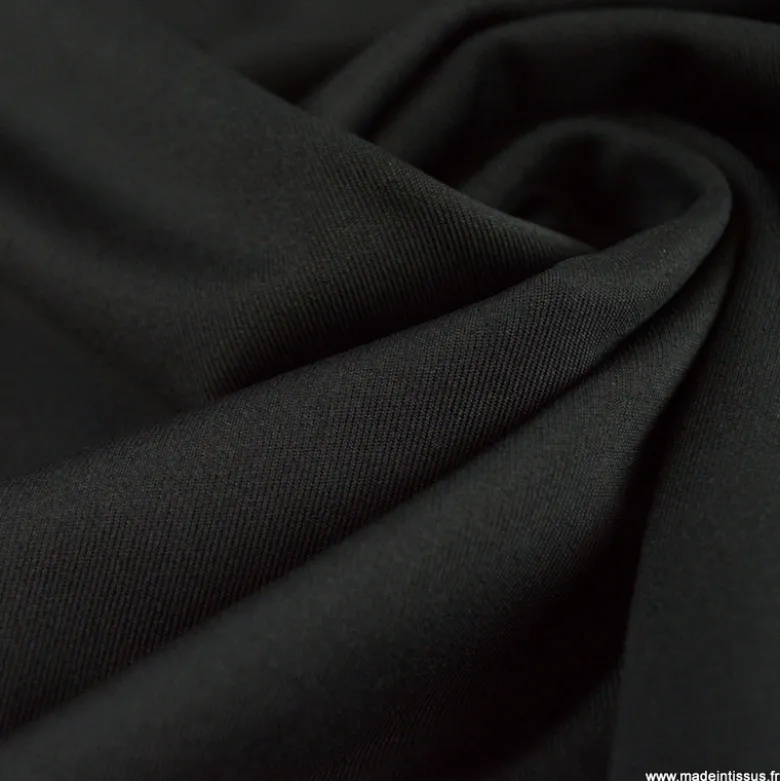 Tissu lycra respirant bi elastique pour legging de sport coloris Noir