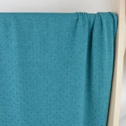 Tissu maille ajouré Lurex coloris Turquoise