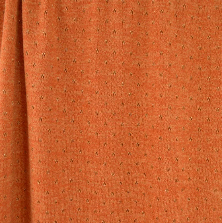 Tissu maille ajouré Lurex coloris Rouille