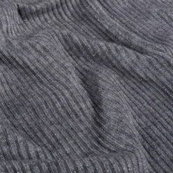 Tissu maille côtelée Lurex - Gris foncé