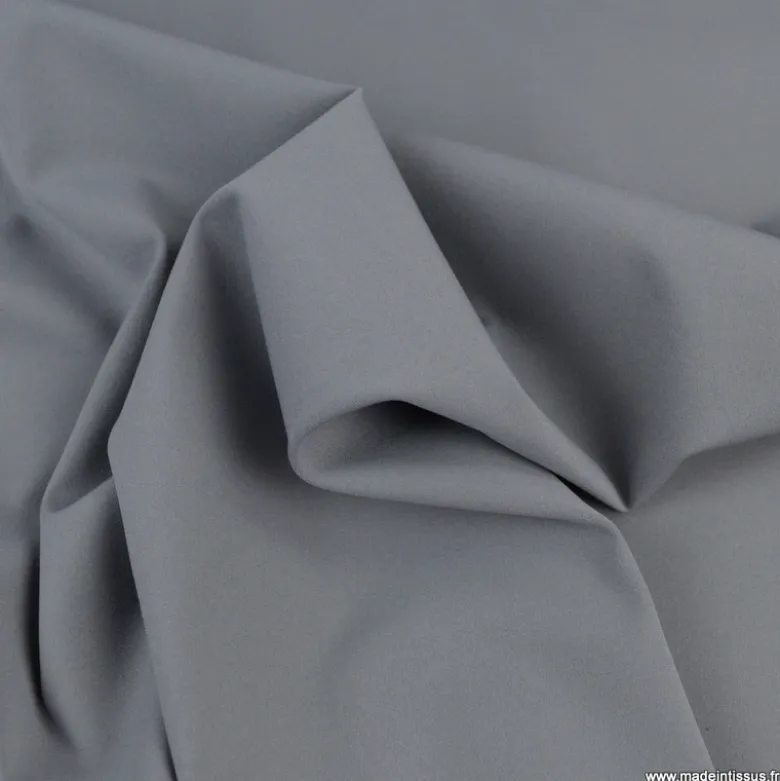 Tissu maille double stretch haut de gamme gris galene