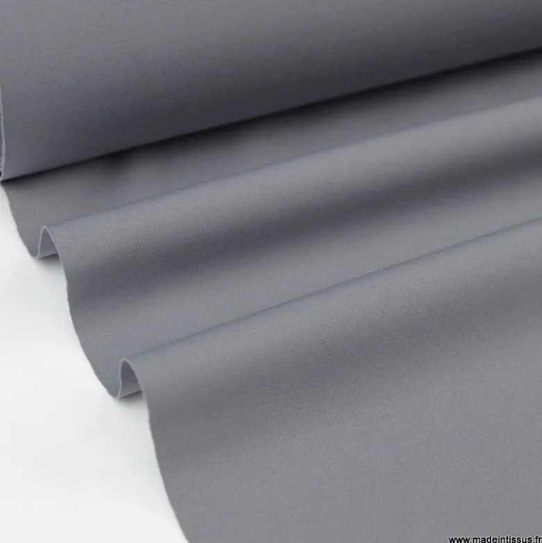 Tissu maille double stretch haut de gamme gris galene