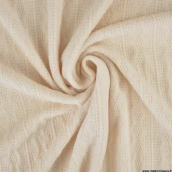 Tissu maille fine en viscose à motif chevrons - Blanc cassé