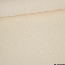 Tissu maille fine en viscose à motif chevrons - Blanc cassé