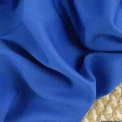 Tissu maille jersey interlock polyester bleu