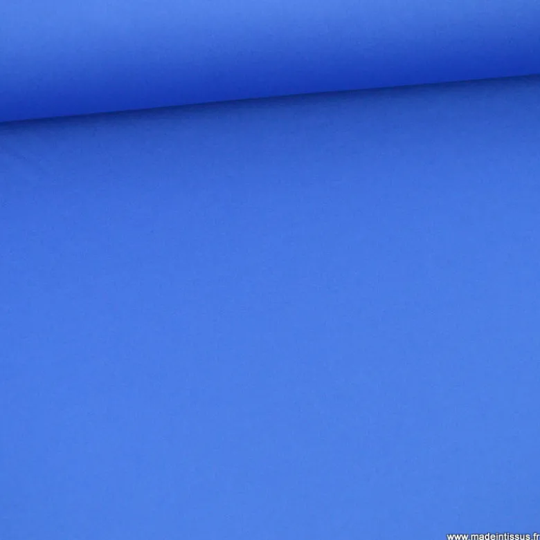 Tissu maille jersey interlock polyester bleu