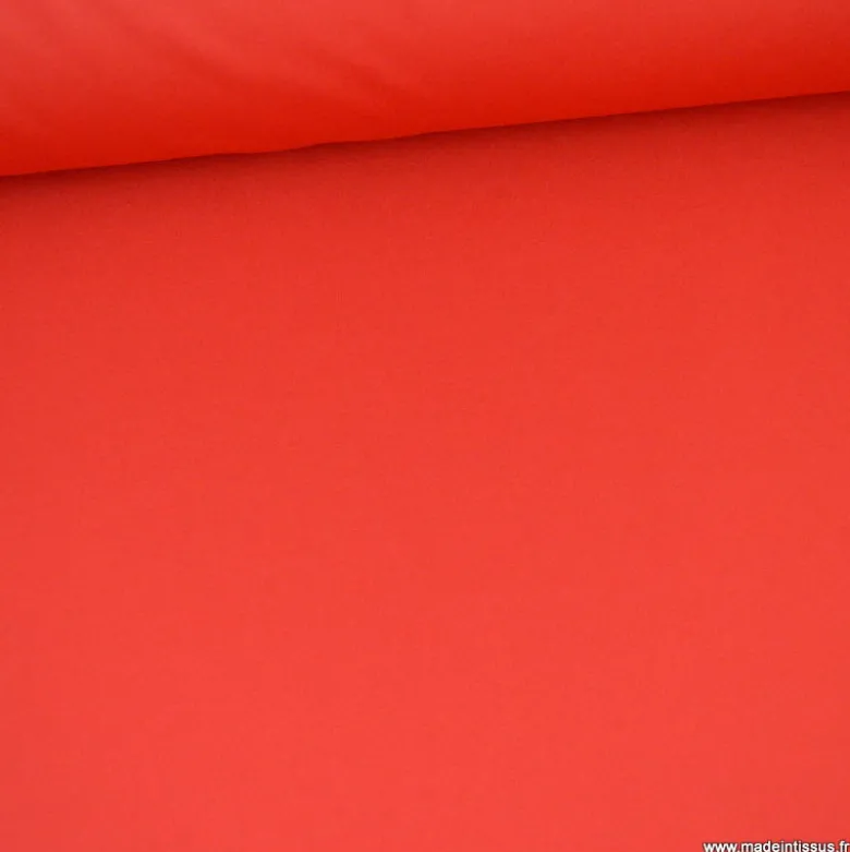Tissu maille jersey interlock polyester rouge