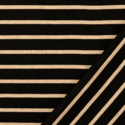 Tissu maille lourde à rayures - Noir