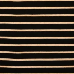 Tissu maille lourde à rayures - Noir