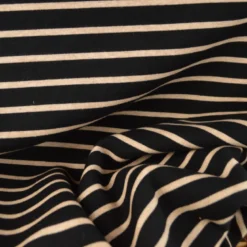 Tissu maille lourde à rayures - Noir