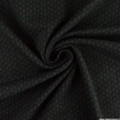 Tissu maille milano motif paisley noir