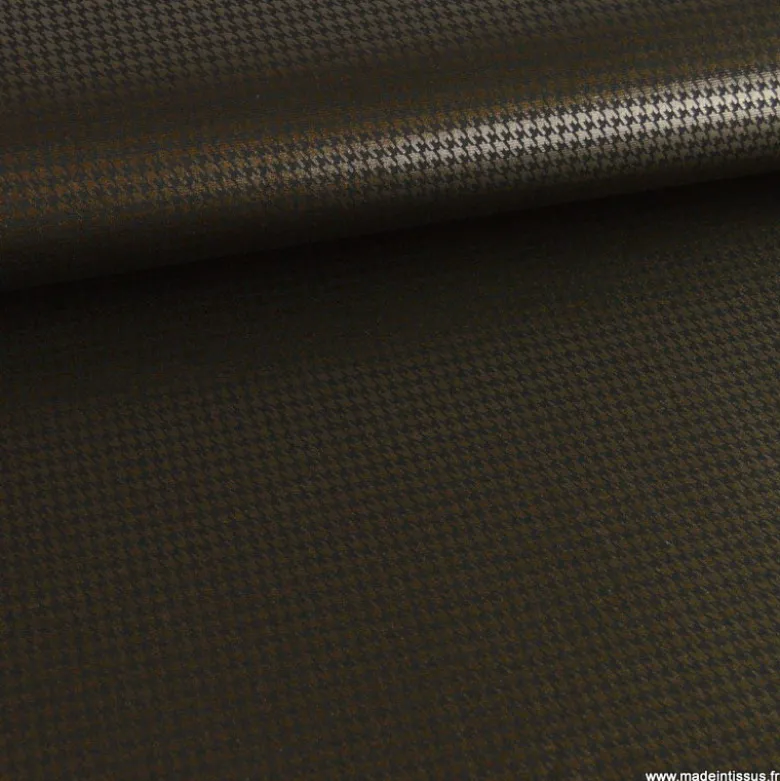 Tissu maille milano pied de poule noir et lurex