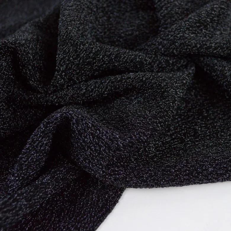 Tissu maille pailleté Aurora noir