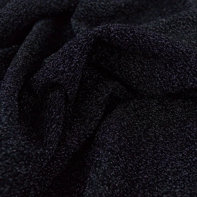 Tissu maille pailleté Aurora noir