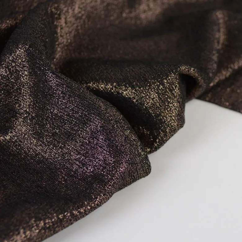Tissu maille pailleté Shiny Dark bronze