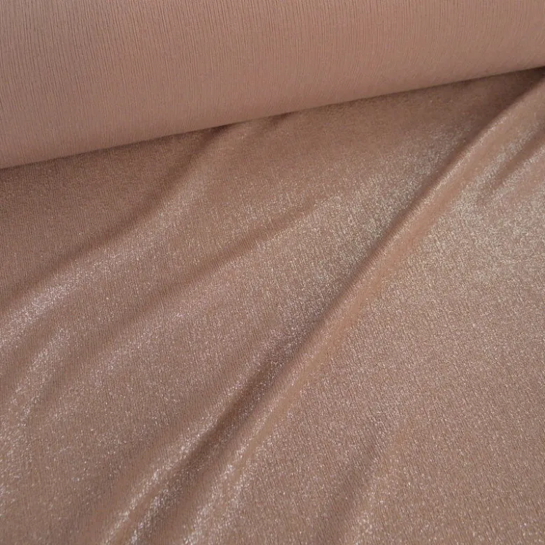 Tissu maille pailleté Shiny Rose gold