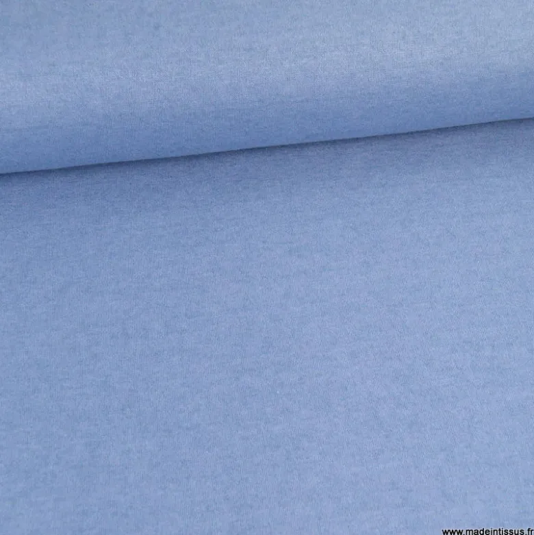 Tissu maille tricot coloris Bleu Denim