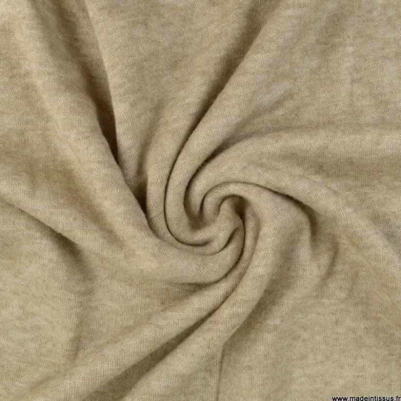 Tissu maille tricot coloris beige